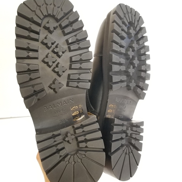 Balmain Ranger Army Leather Combat Boots Black Size 38.5 - Picture 7 of 11